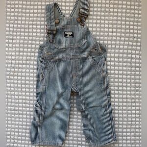 OshKosh B'gosh Navy and White Striped Overalls